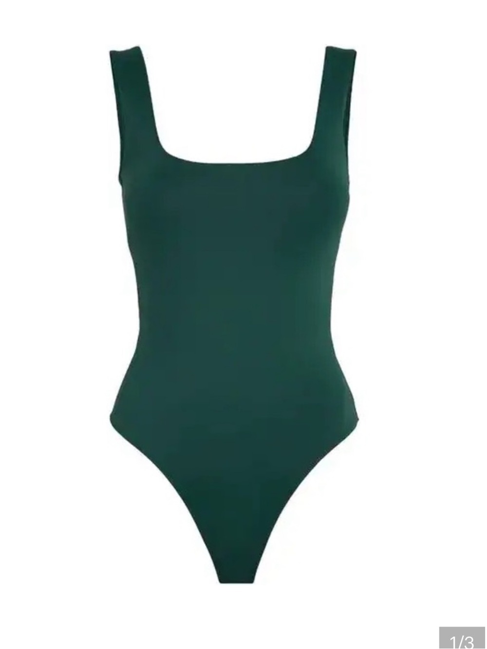 Good American Forest Green Square Neck body suit